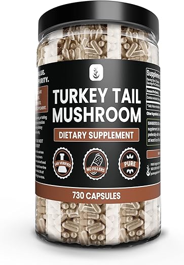 PURE ORIGINAL INGREDIENTS - Turkey Tail Mushroom Puro Original (730 Cápsulas) – Ingredientes Puros, Verificados em Laboratório
