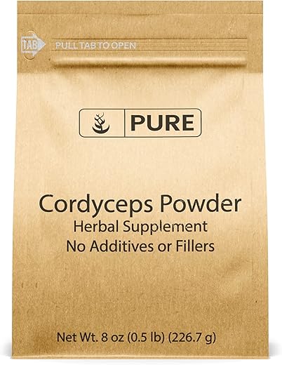 Pure Organic Ingredients - Cordyceps Puros de Ingredientes Originais (227g) Suplemento Herbal Tradicional, Livre de Transgênicos