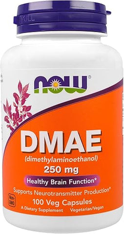 NOW Foods - NOW Dmae 250mg – 100 Cápsulas (Pacote com 2) – Potencialize sua saúde cerebral com o Dmae