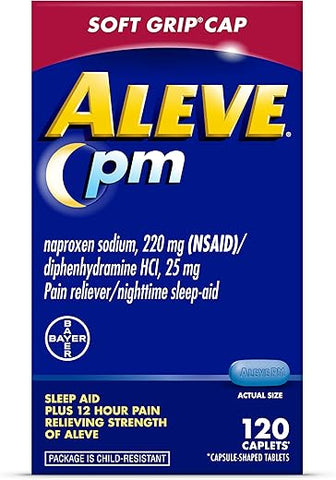 PM – Alívio da Dor e Auxílio para Dormir, Caplets de Naproxeno Sódico - Aleve