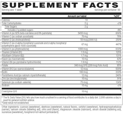 Callion Pharma - DEKAs Plus – Comprimidos Mastigáveis, 60 Unidades Cada – Vitaminas Essenciais para a Saúde
