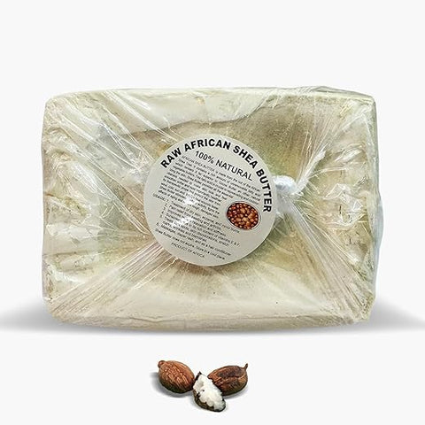HERBOGANIC - Manteiga de Karité Africana Pura e Natural, Branca Marfim – 100% Natural e Não Refinada para o Corpo : Shea Butter