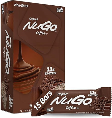 Barra de Proteína Café, 11g Proteína, Sem Glúten, 15 Unidades - NuGo