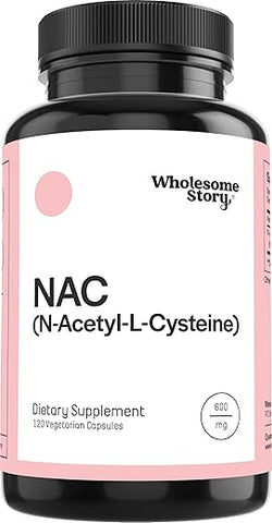 Suplemento Wholesome Story NAC N Acetil Cisteína 600 mg | Fígado, Pulmão |