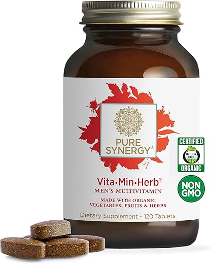Vita·Min·Herb para Homens | Multivitamínico Completo para Homens | Feito com Ingredientes Orgânicos de Alimentos Integrais Não-OGM | Energia Diária | Marca PURE SYNERGY - PURE SYNERGY