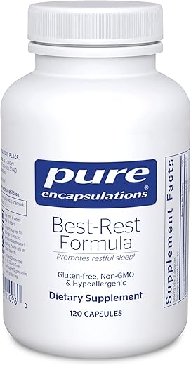 Best-Rest Formula – Suporte para um sono tranquilo – para relaxamento – Suplemento para um sono tranquilo – Não-OGM - Pure Encapsulations