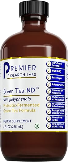 Green Tea-ND – Extrato Líquido de Chá Verde com Fórmula de Suplemento Fermentado – Probiótico Digestivo Herbal com Fórmula Vegana* – 240 ml - Premier Research Labs