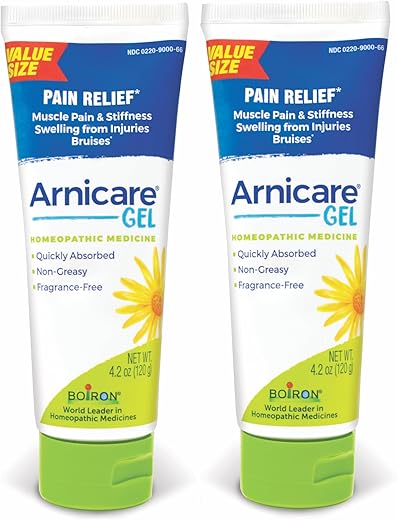 Gel Boiron Arnicare 4.2oz (120g) – Alívio Suave – Dores Musculares e Articulares, Dor Muscular, Hematomas, Inchaço – Sem Fragrância