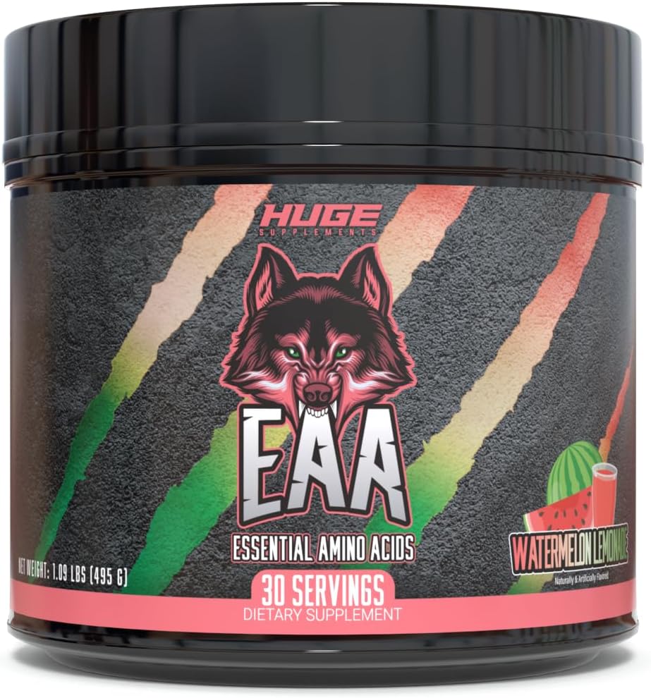 Huge Supplements - Huge EAA: Pó de Aminoácidos Essenciais de Alta Dosagem, 12.85g EAAs