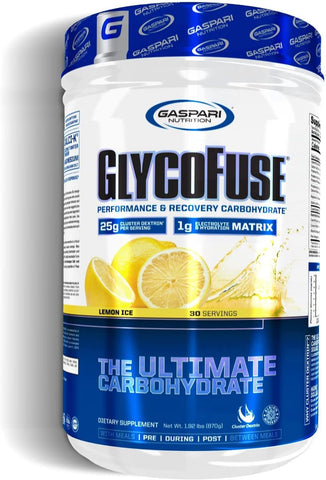 Glycofuse: Carboidrato de Desempenho e Recuperação, 25g Cluster Dextrin e 1g Matriz de Eletrólitos e Hidratação (30 Porções, Limão Gelado) - Gaspari Nutrition