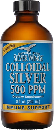 Colloidal Silver 500ppm – Suporte Imunológico 8 fl. oz. (236 ml) - Natural Path Silver Wings