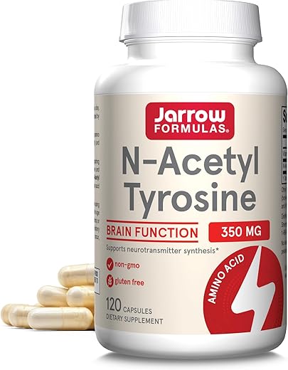 N-Acetyl Tyrosine 350 mg – Suporte Cerebral com Vitamina B6 – 120 Cápsulas - Jarrow Formulas