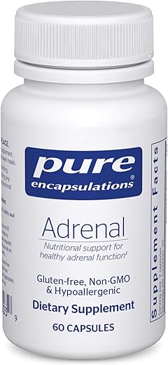 Adrenal | Suporte para Níveis Saudáveis de Cortisol, Fadiga, Moderação do Estresse e Função das Glândulas Adrenais* | 60 Cápsulas - Pure Encapsulations