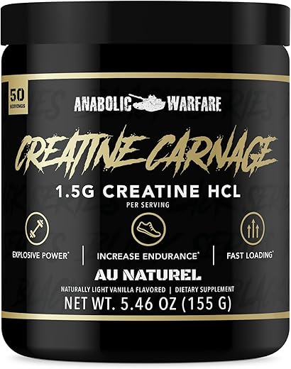 Anabolic Warfare - Creatine Carnage HCL – Força, Resistência, Massa Muscular e Rápido Carregamento – 100% Eficaz!