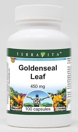 Terravita - Folha de Goldenseal – 450 mg (100 Cápsulas) | Marca: Goldenseal