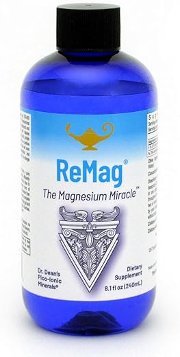 ReMag Magnésio Líquido de Alta Absorção, Experimente o Milagre do Magnésio, Cloreto de Magnésio – por Dra. Carolyn Dean, 240 ml (1-Pack) - RnA ReSet