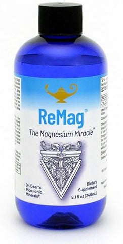 ReMag Magnésio Líquido de Alta Absorção, Experimente o Milagre do Magnésio, Cloreto de Magnésio – por Dra. Carolyn Dean, 240 ml (1-Pack) - RnA ReSet