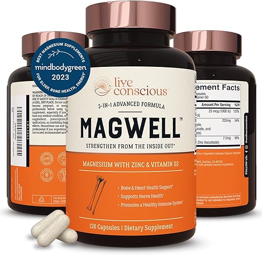 Magwell Magnésio Zinco – Suporte Nutricional para Saúde e Bem-Estar - Live Conscious