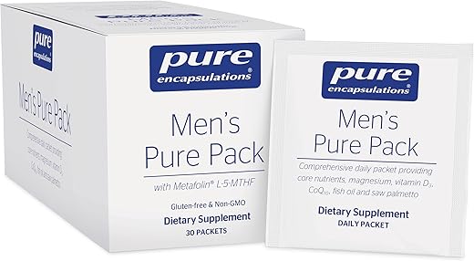 Men’s Pure Pack | Complexo Multivitamínico/Mineral com Magnésio Adicionado, Vitamina D3, CoQ10 e Ácidos Graxos Ômega-3* | 30 Pacotes - Pure Encapsulations