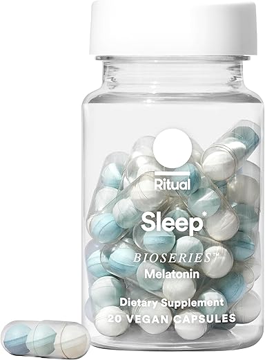Sleep BioSeries™ Melatonina: Suplemento para Dormir com Cápsulas de Liberação Gradual, Vitaminas Naturais para Adultos, Suporte para Noites de Sono, 20 Cápsulas - Ritual