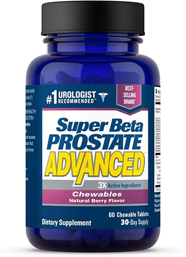 New Vitality - Suplemento para Saúde Masculina Super Beta Prostate Advanced Chewables (60 Comprimidos, 1 Frasco) – Suporte à Próstata