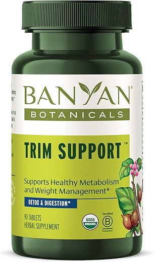 Trim Support – Suplemento Orgânico para Perda de Peso – Suporte Natural ao Metabolismo com Triphala, Guggulu – 60 cápsulas - Banyan Botanicals