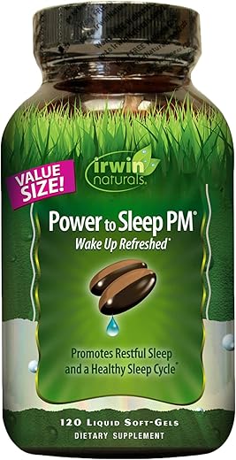 Power to Sleep PM – 120 Cápsulas Líquidas – com Melatonina, GABA, Ashwagandha, Raiz de Valeriana - Irwin Naturals