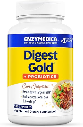 Digest Gold Probióticos, Fórmula 2 em 1 para Saúde Intestinal, Enzimas Digestivas - Enzymedica