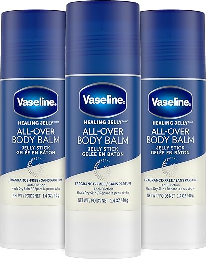 Bálsamo em Bastão para o Corpo Todo, Tamanho de Viagem – Stick Antifricção, Loção Vaseline para Pele Extremamente Seca, Bastões de Vaselina com Vitamina E para uma Pele Radiante, Sem Perfume - Vaseline