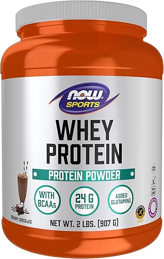 Sports Nutrition Whey Protein 24g BCAAs Chocolate Cremoso 2 Libras - NOW Foods
