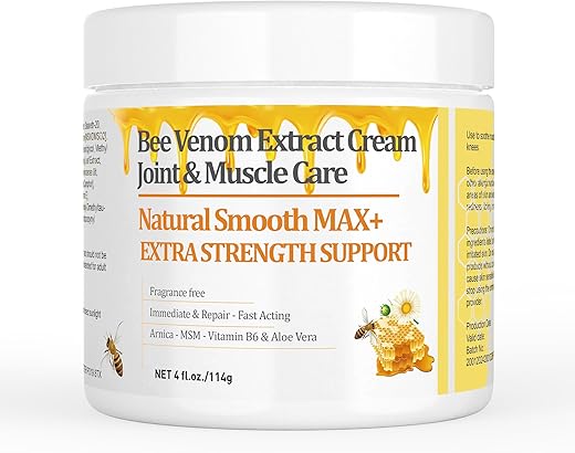 HIKCOSLLY - Creme de Veneno de Abelha da Nova Zelândia, Alta Potência para Recuperação Muscular e Articular, Natural Orgânico, Alívio de Dor nas Costas, Pescoço, Mãos, Pés, Ombros, Pernas, Joelhos e Tornozelos