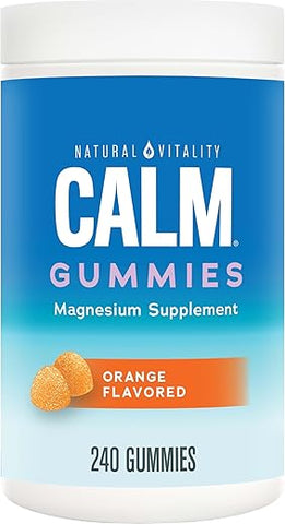Calm: Suplemento de Citrato de Magnésio em Gomas para Alívio do Estresse, Suporte a uma Resposta Saudável ao Estresse, Sem Glúten, Vegano, Sabor Laranja, 240 Gomas - Natural Vitality