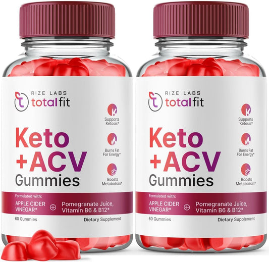 rize labs - Total Fit Keto ACV Gummies – Emagrecimento Avançado (2 Pacotes) – 120 Gummies