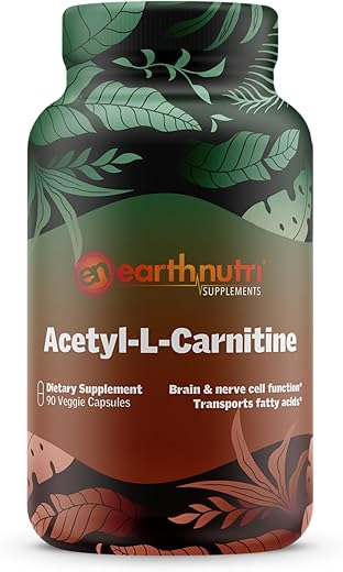 Earth Nutri - EarthNutri Cápsula de Acetil-L-Carnitina, Livre de Aditivos, Não-OGM, 90 Unidades