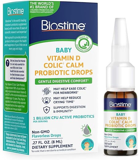 Colic Calm – Probiótico Vitamina D para Bebês – Gotas Infantis - Biostime