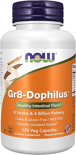 Supplements, Gr8-Dophilus™ com 8 Cepas – Melhore sua Saúde Digestiva com Probióticos de Alta Qualidade - NOW Foods