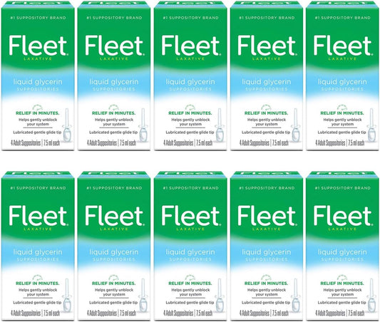 Fleet - Supositórios Líquidos de Glicerina Fleet, 4 unidades (Pacote com 10) – Marca