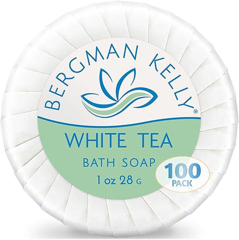 Sabonetes de Hotel (Chá Branco, 30g, 100 unid) – Mini Sabonetes Individuais, Luxo em Tamanho de Viagem, Amenidades em Barra, Ideais para Airbnb, Motel - BERGMAN KELLY