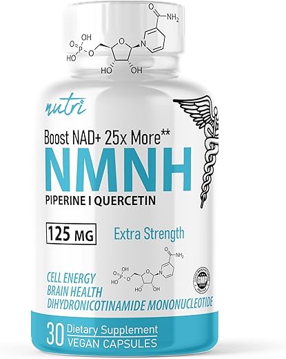 Nature's Fusions - NMNH (Suplemento Alternativo de NMN) 125mg – 25 Vezes Mais Eficaz Que NR | Dihidronicotinamida Mononucleotídeo | Marca NMNH