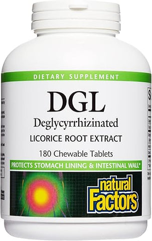 Extrato de Alcaçuz Mastigável 400 mg, para Digestão Saudável, 180 Comprimidos (Embalagem de 1) - Natural Factors