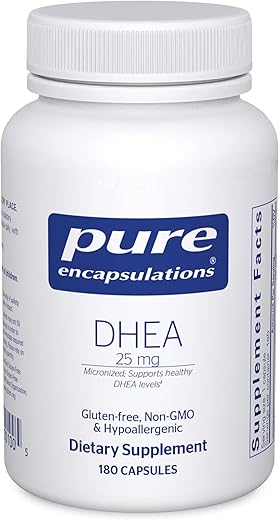 DHEA 25 mg – Suporte Imunológico, Equilíbrio Hormonal, Suporte Metabólico e Níveis de Energia* – com DHEA Micronizado – 180 Cápsulas - Pure Encapsulations