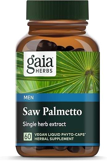 Saw Palmetto – Suporte à Saúde da Próstata Masculina – Contém Saw Palmetto e Lecitina de Semente de Girassol para Apoiar a Saúde Masculina – 60 Cápsulas Líquidas Fitoterápicas Veganas - Gaia Herbs