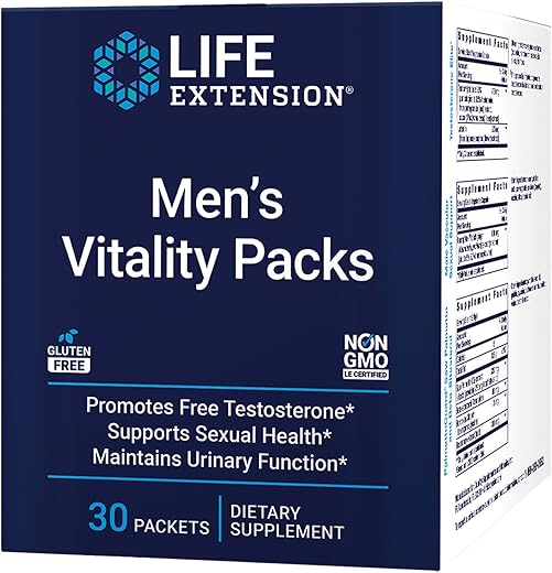 Packs de Vitalidade para Homens da Life Extension, Extrato de Gengibre Preto, Casca de Romã, Extrato de Semente de Cacau, Saw Palmetto, beta-sitosterol, Gerenciamento de Energia, Função Sexual