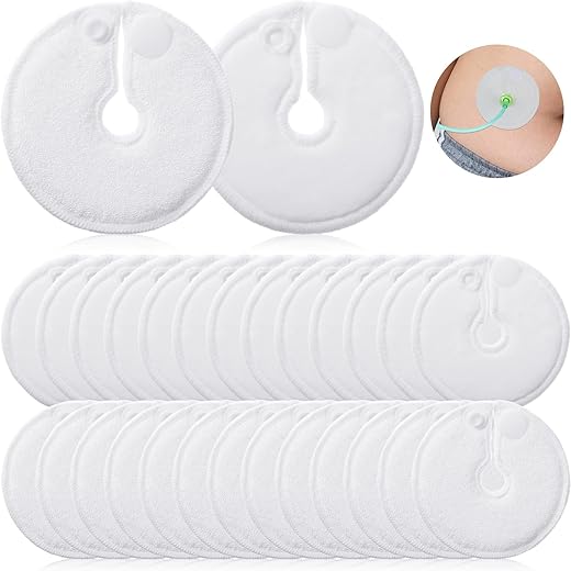 Sosation - Capas para Botão de Gastrostomia 56 Unidades – Acessórios para Sonda de Alimentação Abdominal Peritoneal – Almofadas de Algodão Absorventes – Branco, 3 Polegadas