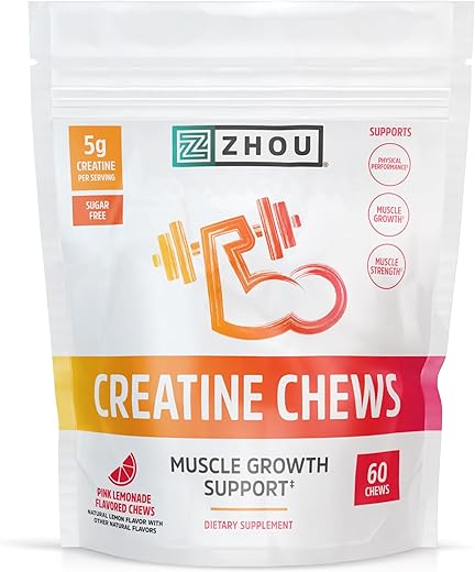ZHOU - Zhou Nutrition Creatine Monohydrate Chewables 5g – Suplemento para Homens
