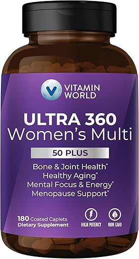 Ultra 360 Multivitamínico para Mulheres 50 Plus, Multivitamínico para Mulheres 50 com Minerais | Vitamin World Ultra 360 Mulheres 50 Plus, Multivitamínico com Minerais - Vitamin World