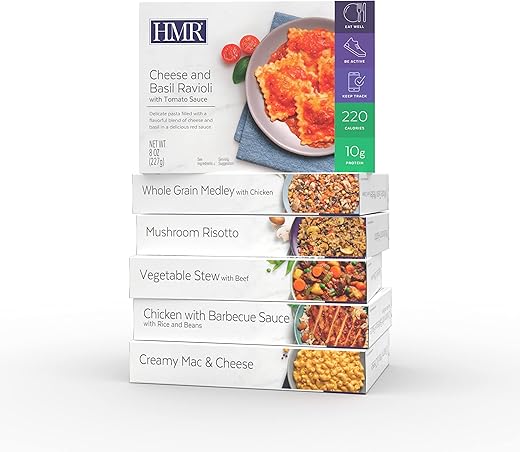 Pack de Refeições HMR Deliciosas | Almoço ou Jantar Pré-embalados para Apoiar a Perda de Peso | 6 Refeições Prontas para Consumir | 10 – 19g de Proteína por Refeição | Alimentos de Baixa Caloria