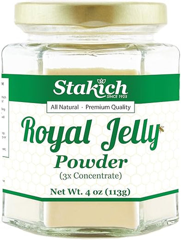 Pó de Geleia Real Stakich – 113g – Concentrado 3X – Liofilizado, Puro, Natural