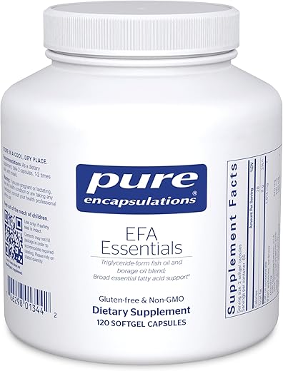 EFA Essentials | Óleo de Peixe e Óleo de Borragem em Forma de Triglicerídeos | 120 Cápsulas Softgel - Pure Encapsulations