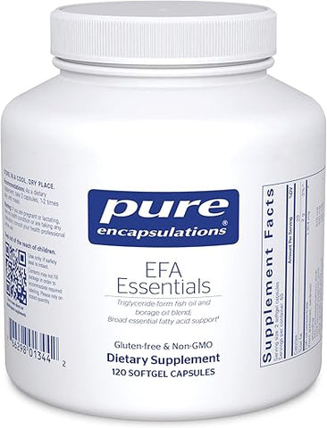EFA Essentials | Óleo de Peixe e Óleo de Borragem em Forma de Triglicerídeos | 120 Cápsulas Softgel - Pure Encapsulations